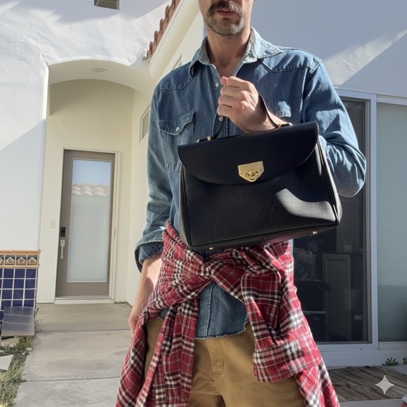 Nina Ricci Paris Monogram Black Coated Canvas Top Handle Satchel Bag Unworn - Picture 16 of 16